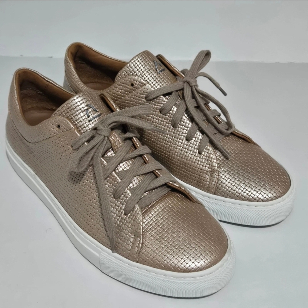 Aquatalia Avery Women's Sneaker Weatherproof Leather Rose Gold Size 9